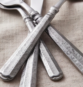Juego de cubiertos de metal con acabado plateado real, elegante vajilla de acero inoxidable, vajilla con estilo para el hogar, la cocina y como regalo. - Product Image 2