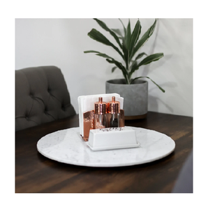 Plateau tournant de luxe en marbre pour table à manger, organisateur de table basse et présentoir décoratif - Product Image 4