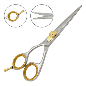 Professional Super Cut Barber Scissors 5.5 Inch Gold & Silver Stainless Steel Hair Cutting <b>Shears</b> Salon Styling <b>Tool</b> - Product Image 2