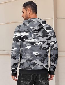 Custom Three-Tone Patchwork Men's Hoodie V-<b>Shape</b> Color <b>Block</b> Fleece Pullover Casual Streetwear Sweatshirt - Product Image 2