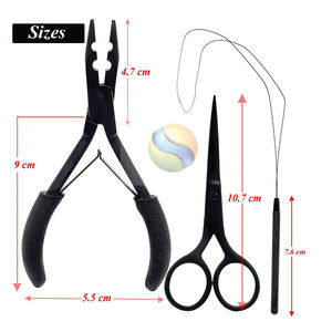 Kit d'outils professionnels de pose d'extensions de cheveux nouées à la main, 16 pièces, de qualité supérieure – Pinces, ciseaux et pinces de marquage en matériau composite durable - Product Image 6