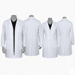 Bata de Laboratorio Blanca de Polialgodón de Primera Calidad, 210 GSM, Unisex, para Médico, con Logotipo Personalizado Bordado o Impreso - Product Image 2