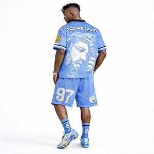 Ensemble maillot et short de football américain respirant en polyester 100 % – Tenue de sport personnalisable - Product Image 2