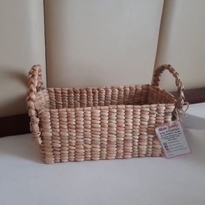Eco Friendly Natural Water hyacinth <b>Square</b> Mini <b>Basket</b> Handmade Multifunction <b>Storage</b> Organizer for Home Decoration Indonesia - Product Image 6