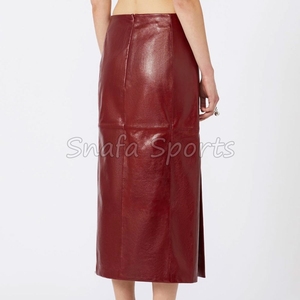 Encuentra faldas de cuero genuino similares, falda de cuero 100% de alta calidad para mujer con hebilla, falda de cuero para fiesta para mujer - Product Image 2