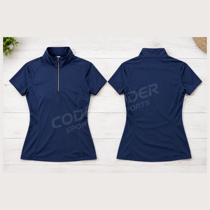 Camiseta de Equitación Profesional al por Mayor, Fabricada por un Fabricante Profesional, Sin Costuras, Ligera, de Color Sólido, Personalizable, para Mujer, Corta - Product Image 1