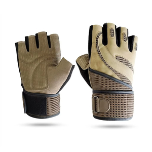 Gants de cyclisme demi-doigts en PU, respirants, antidérapants, avec fermeture auto-agrippante, unisexes, pour activités de plein air - Product Image 1
