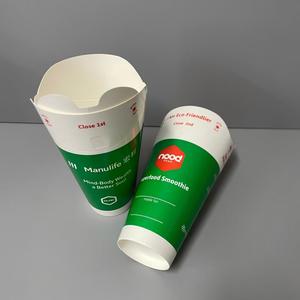 New Design Butterfly Take Away Tea Coffee Paper Cup with Integrated Folding Lid for Cold Hot Drinks and French Chips