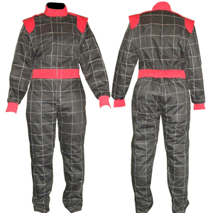 Traje de Carreras Resistente al Fuego para Hombre, Diseño de Cuadrícula Negra, Manga Larga, Secado Rápido, Poliéster, para Motociclismo, Todas las Temporadas - Product Image 4