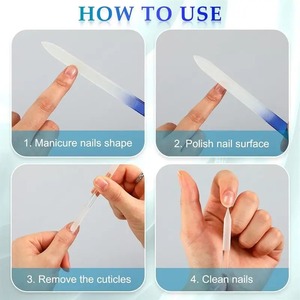 1 pièce Lime à ongles double face en verre cristal et repousse-cuticules, grain 100, outil durable pour le soin des ongles, 3,5-5,5 pouces - Product Image 5
