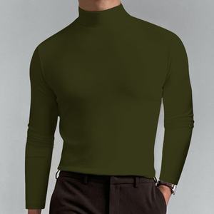 <b>Men's</b> Solid Color Knitted <b>Turtleneck</b> <b>Sweater</b> Full Sleeve Autumn Wear Regular Fit - Product Image 5