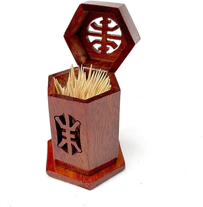 กล่องไม้ใส่ไม้จิ้มฟันทรงสี่เหลี่ยม 3 ชิ้น แบบขายส่ง ปรับแต่งโลโก้และขนาดได้ ใช้สำหรับงานปาร์ตี้ โต๊ะอาหาร กล่องเก็บไม้จิ้มฟัน - Product Image 4