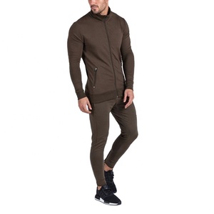 New Arrival Men's Front Zipper & Zip Pockets Sports Active Wear Tracksuit Men's Collar Zip Sweatsuit - Product Image 1