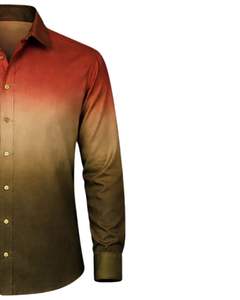 Chemise Formelle Homme Ombrée Rouge Rouille Olive en Coton Premium à Manches Longues Boutonnée Style Smart Casual Fabricant Personnalisé Fourniture en Gros - Product Image 4
