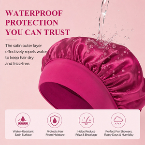 Bonnet de Douche et Bonnet de Nuit en Acrylique Satiné Personnalisable avec Logo, Tendance Classique, Grande Taille, Bande Large, Unisexe, Motif à Pois Décontracté - Product Image 4