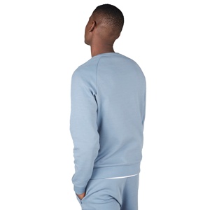 Custom Logo Men's Casual Heavyweight Tracksuits Eco-Friendly Pullover <b>Crewneck</b> Sweatshirt Stacked Jogger Sets - Product Image 5