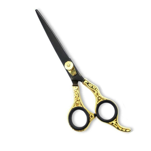 Tijeras de Peluquería Profesionales de 6 Pulgadas, Acero Inoxidable Negro, Afiladas como Cuchillas, Mango de Goma con Cerámica, Punta Redonda, Herramienta de Salón - Product Image 2