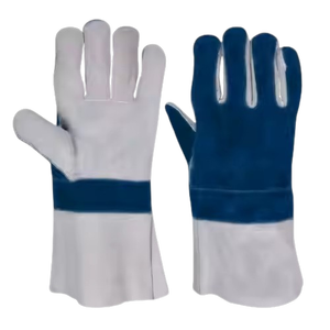 Gants de sécurité en cuir de vachette pleine fleur de qualité supérieure, durables, anti-coupure, résistants à la chaleur, anti-vibrations, antidérapants, avec manchette de sécurité - Product Image 4