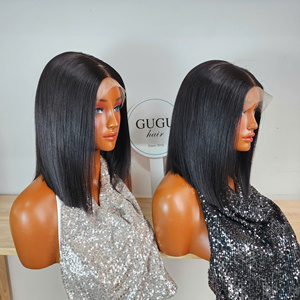 วิกผมบ๊อบ Gugu Hair Vietnam แบบตรง 10 นิ้ว ผมเวอร์จินเวียดนามสำหรับผู้หญิง วิกผมลูกไม้แบบไม่ต้องใช้กาว 5x5 Closure - Product Image 4