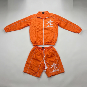 Chándal Deportivo Reflectante con Logotipo Personalizado OEM, Chándal de Poliéster y Algodón para Hombre, Chándal de Dos Piezas con Cremallera y Estampado, Chándal Cortavientos para Hombre - Product Image 1