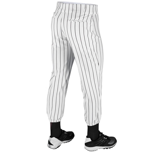 Wholesale Breathable Quick Dry Anti-Bacterial Anti-UV 100% Polyester <b>Mesh</b> <b>Plus</b> <b>Size</b> Baseball Pants White Color Black Lined Men's - Product Image 3