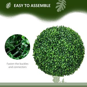 "2 Pack 15.75" Faux Boxwood Topiary Ball <b>Artificial</b> <b>Trees</b> for Indoor Outdoor Home Decor" - Product Image 5