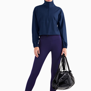 Custom Women's Active <b>Workout</b> Gym Top Quick Dry Long Sleeve Fitness <b>Jacket</b> Zipper Breathable Yoga Sport Four-Way Stretch Front - Product Image 5