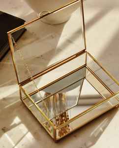 Boîte à bijoux de luxe en vitrail papillon avec cadre métallique, perles suspendues, personnalisable, rangement pour bibelots en verre, cadeau, décoration intérieure - Product Image 6