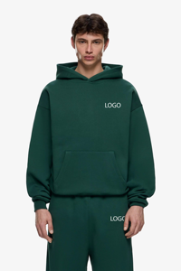 Unisex 100% Organic Cotton Eco-Friendly Garment Dyed 2-Piece Oversized Fleece <b>Hoodie</b> Jogger Set Quick Dry Breathable Streetwear - Product Image 5