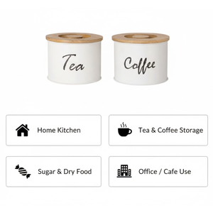 Ensemble de récipients hermétiques pour cuisine moderne |   Bocaux de rangement pour sucre, thé et café, conçus pour la fraîcheur et l'organisation de la cuisine - Product Image 5