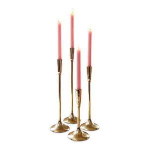 Elegant <b>Brass</b> <b>Candlestick</b> Holder Set of 4 Taper Candle Holders for Home Decoration Durable Metal Design - Product Image 2