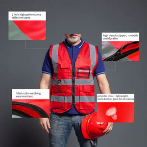 Chaqueta de seguridad transpirable para hombre, de poliéster reflectante, chaleco de seguridad impermeable de alta visibilidad con características de chaleco reflectante - Product Image 4