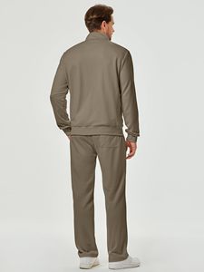 Ensemble de jogging texturé pour homme, veste de sport à manches longues avec fermeture éclair intégrale, pantalon de jogging, fabricant OEM - Product Image 2