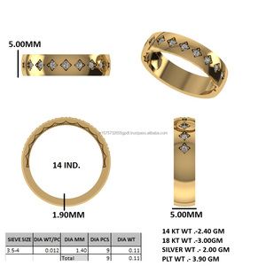 Anillo de Eternidad de Latón Chapado en Oro de 18K con Circonitas Redondas Engastadas en Garra, Joyería para Mujer para Bodas y Fiestas - Product Image 5