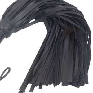 Flogger en cuir robuste avec franges épaisses et poignée renforcée pour des jeux d'impact intenses - Product Image 6