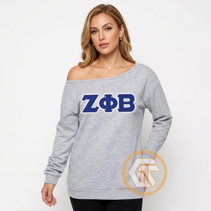 GREEK TREASURES เสื้อสเวตเชิ้ตฤดูหนาวสำหรับสตรี Zeta Phi Beta ปักลายตามสั่ง ผลิตขายส่ง ผ้าฝ้าย 100% - Product Image 4