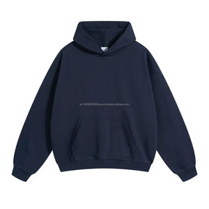 Sudadera con Capucha de Invierno al por Mayor, Personalizada, Unisex, de Algodón Grueso, con Hombros Caídos, 430 Gramos, Sin Forro, Diseño Sólido, Bordada - Product Image 2