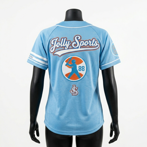 Camiseta de béisbol para mujer de poliéster premium transpirable con panel superior, logotipo personalizado en sarga, camiseta de béisbol de algodón para mujer - Product Image 2