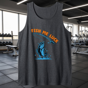 Débardeur de pêche au bar pour hommes, logo OEM personnalisé, 100 % coton, séchage rapide, anti-UV, écologique, col en V, Birlag Sports - Product Image 2