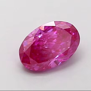 Diamant de laboratoire ovale 0,43 CT, violet vif fantaisie, certifié IGI, clarté VS1, polissage excellent, qualité supérieure CVD, pierre brute fine - Product Image 1
