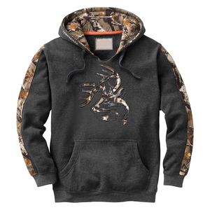 Legendary <b>Men's</b> Black Camouflage Hoodie Fleece Sweatshirt Embroidered Deer Design Pocket Casual Autumn Wear Regular Fit - Product Image 1