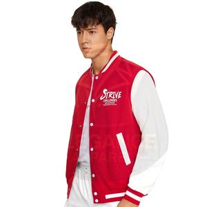 Los hombres usan letras gráficas a rayas Trim Color Block Oversized OEM ODM Service Nueva llegada Custom College Baseball Varsity Jackets - Product Image 5