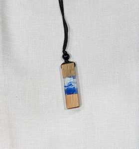 Best Selling Minimalist Bezel Setting <b>Clear</b> Epoxy <b>Resin</b> Bamboo Wood Pendant Necklace for Modern Jewelry Available Wholesale - Product Image 1