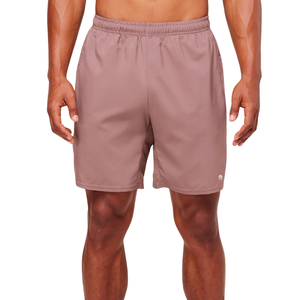 Shorts de sport athlétiques ajustés pour hommes, 7 pouces, légers, pour l'entraînement, la course et le fitness, couleur rose châtain - Product Image 1