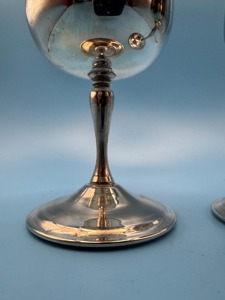 Wine Serving Classic Metal Cups Set Of 2 Durable Handmade Stainless Steel Bell Shape <b>Goblets</b> For Wedding - Product Image 4