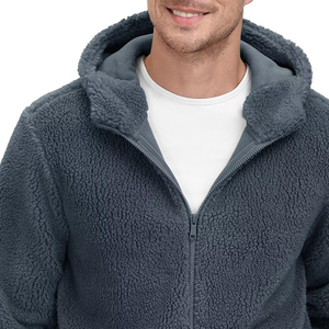 Veste polaire Sherpa décontractée pour homme, très vendue, chaude et respirante pour l'hiver, avec broderie de logo personnalisée et col montant - Product Image 6