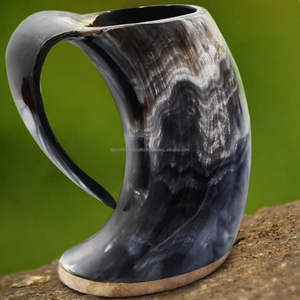 Taza de cuerno hecha a mano, decoración de animales de ágata única, recipiente para beber pulido y regalo - Product Image 2