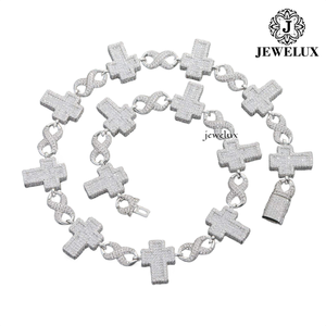 Best Quality Cross <b>Statement</b> <b>Necklace</b> 925 Silver Rhodium Plated Moissanite Unisex Hiphop Link Chain Everyday Wear Unisex Gift - Product Image 2