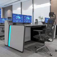 Console de commande d'éclairage, table de poste de travail pour centre de commande, poste de surveillance CCTV, mobilier de salle de contrôle industrielle