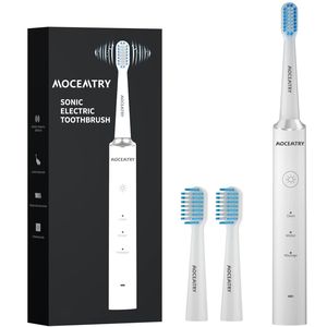 Brosse à dents électrique sonique rechargeable MOCEMTRY, 3 modes de nettoyage, brosse à dents blanchissante avec fonction étanche, couleur blanche - Product Image 2